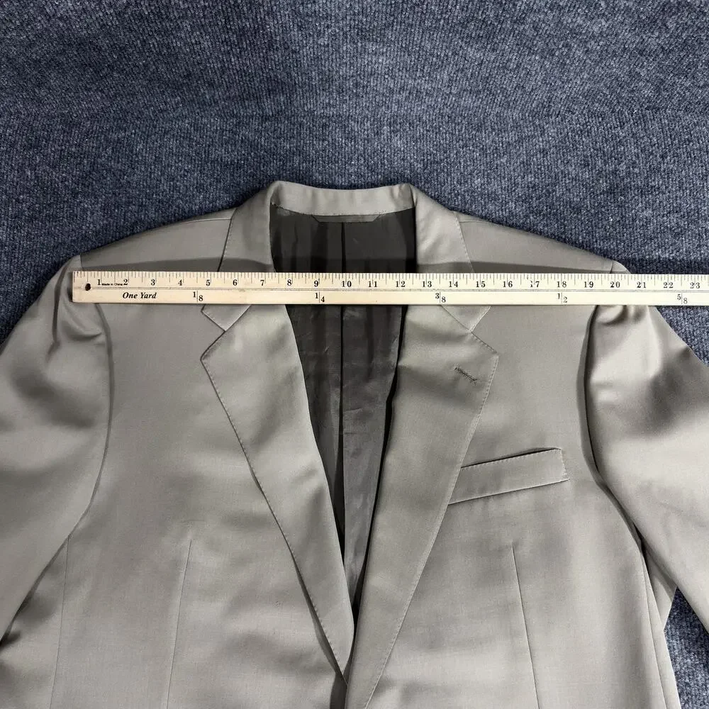 Vintage Hickey Freeman Blazer Mens 46 Long Taupe 100% Wool Boardroom Union USA